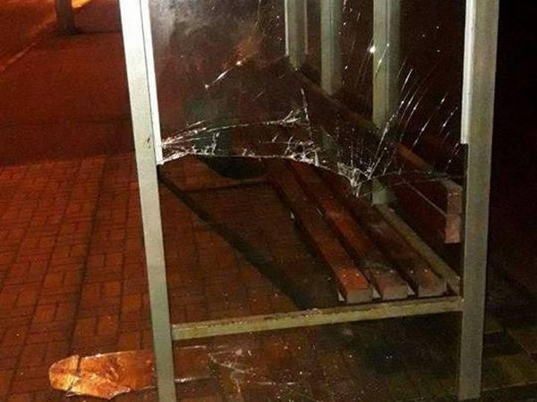 В Кременчуге нетрезвые девушки разбили остановку