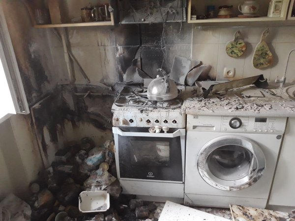 В Кременчуге на улице Троицкой в многоэтажном доме горела кухня