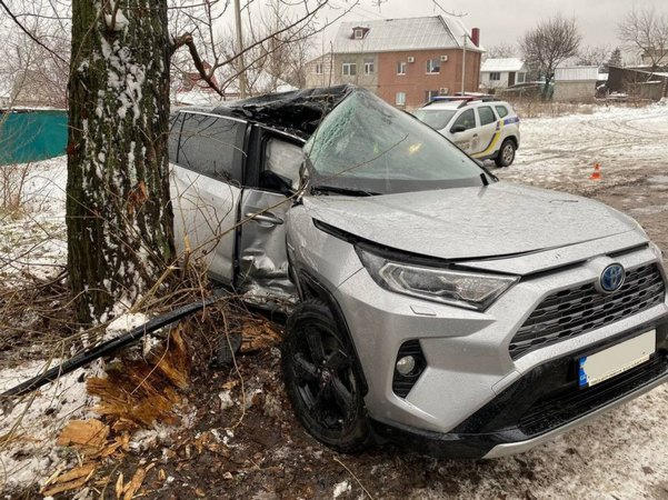 В Кременчуге девушка на Toyota влетела в дерево
