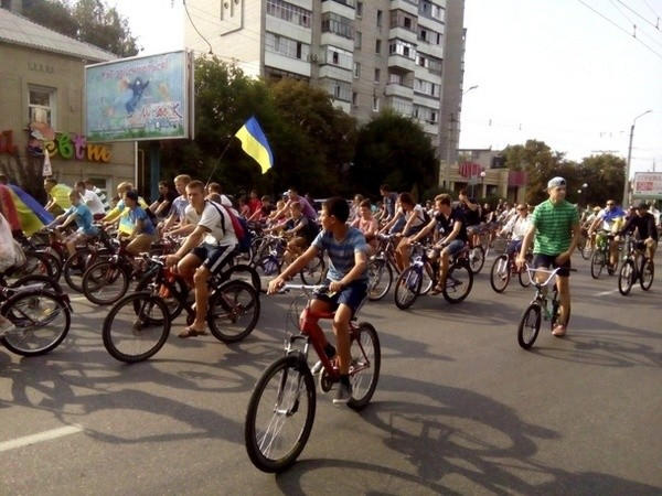 Кременчужане приняли участие в патриотическом велопробеге