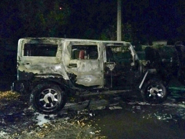 В Кременчуге на штрафплощадке сгорел пресловутый Hummer