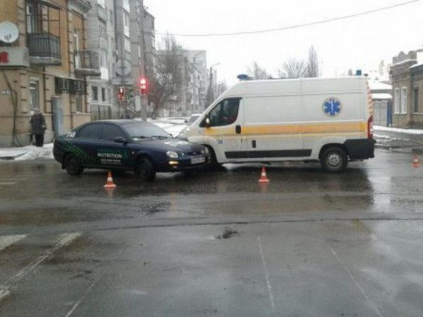 В центре Кременчуга карета «скорой» попала в ДТП