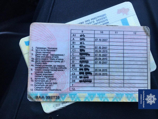 Кременчугская полиция задержала водителя с поддельным удостоверением