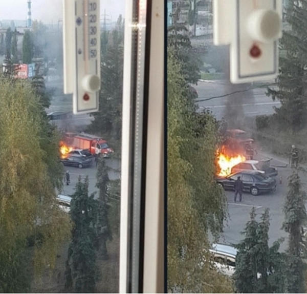 В центре Кременчуга горел автомобиль