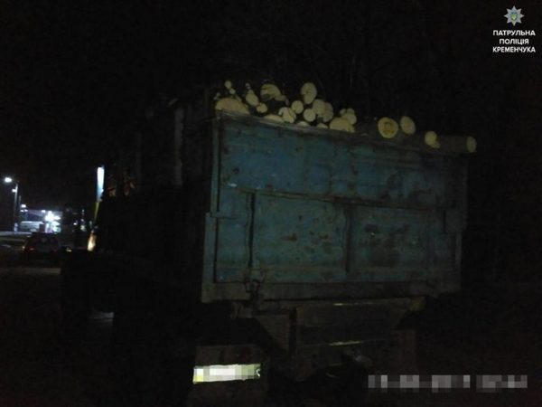 В Кременчуге задержали грузовик полный дров