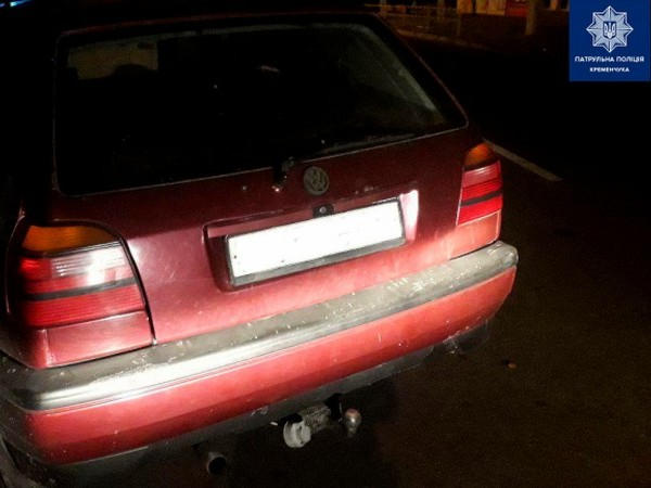Кременчугская полиция задержала водителя «под кайфом» и без прав