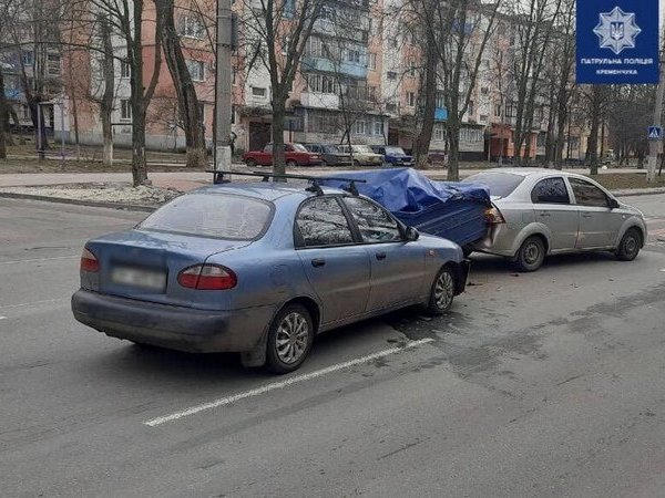 В Кременчуге пьяный водитель врезался в авто с прицепом