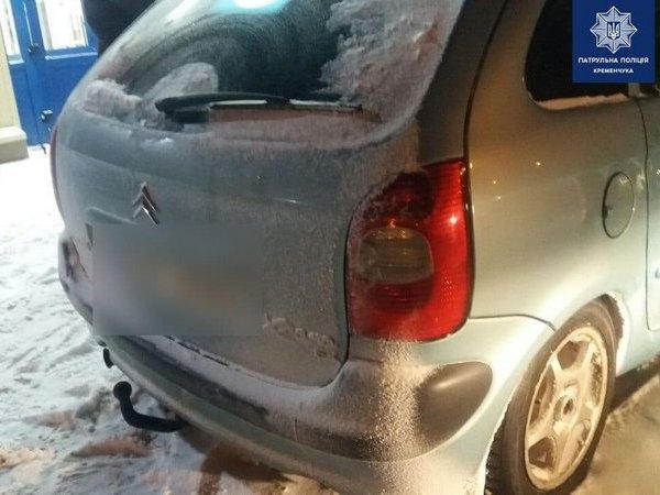 По заснеженным улицам Кременчуга разъезжал пьяный водитель