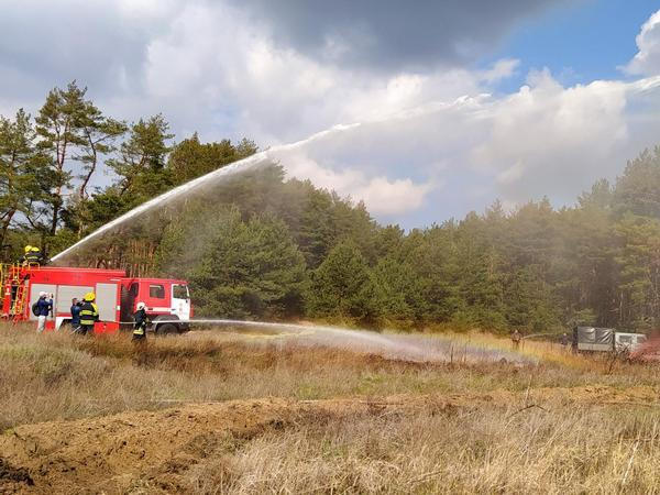 В Кременчуге прошли совместные учения пожарников и представителей лесной охраны