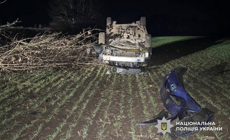 ДТП в Кременчугском районе: автомобиль перевернулся, пассажир госпитализирован