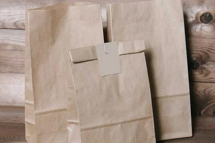 Простые пакеты из крафт-бумаги