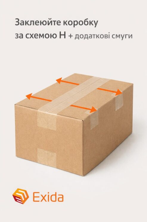 Заклеюйте коробку за схемою H