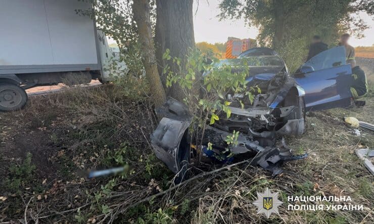 ДТП в Кременчугском районе: автомобиль слетел с дороги и врезался в дерево, пострадали 4 человека